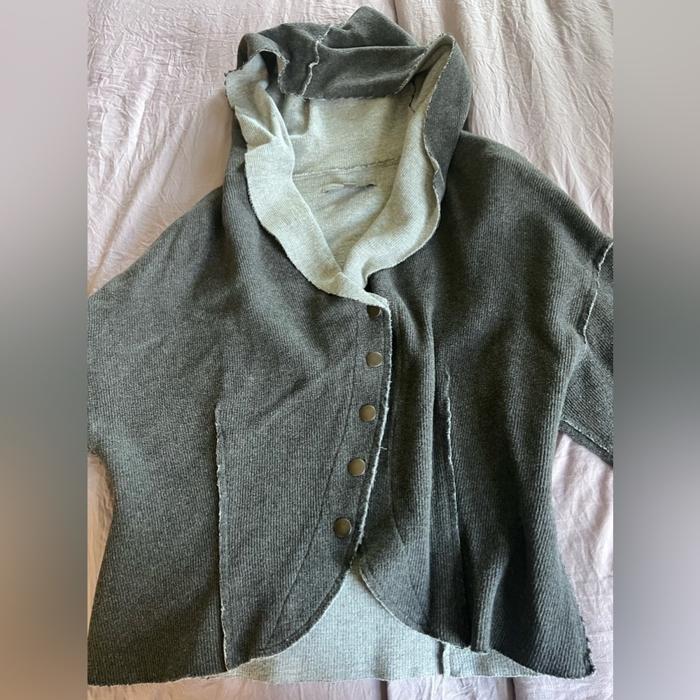 People Like Frank Ribbed Sweater Like Button Jacket Size Medium